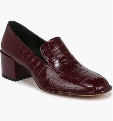 $375 Nearly New Vince Millie Alligator Loafer Leather Deep Cherry Brown Sz 6.5