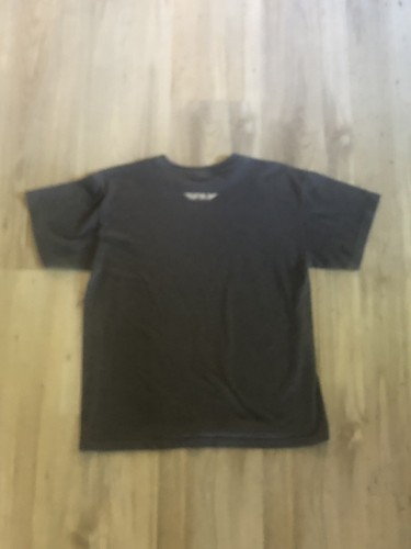 Fly Racing Short Sleeve Shirt Tshirt Youth Medium Gray Helmet Design - Picture 4 of 4