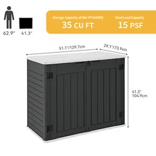 Outdoor Resin Utility Storage Tool Shed Backyard Garden w/Double Lockable Door