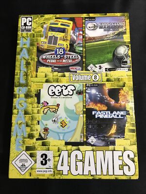 Hall of Games Vol. 8 Fastlane, 18 Wheelers, Euro Club, Eets 4 Games Neu #964