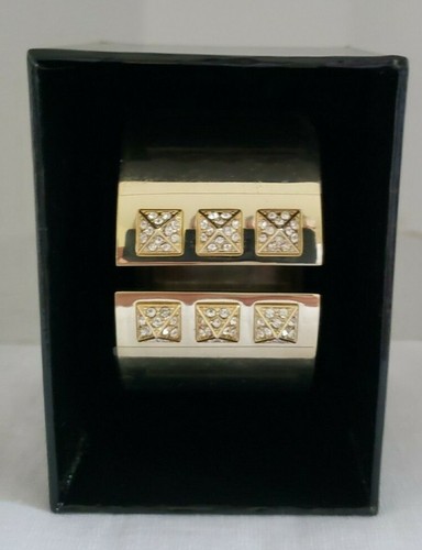 Victorias Secret Scandalous Bracelet Gold Rhinestone Spike Wide Hinged Cuff