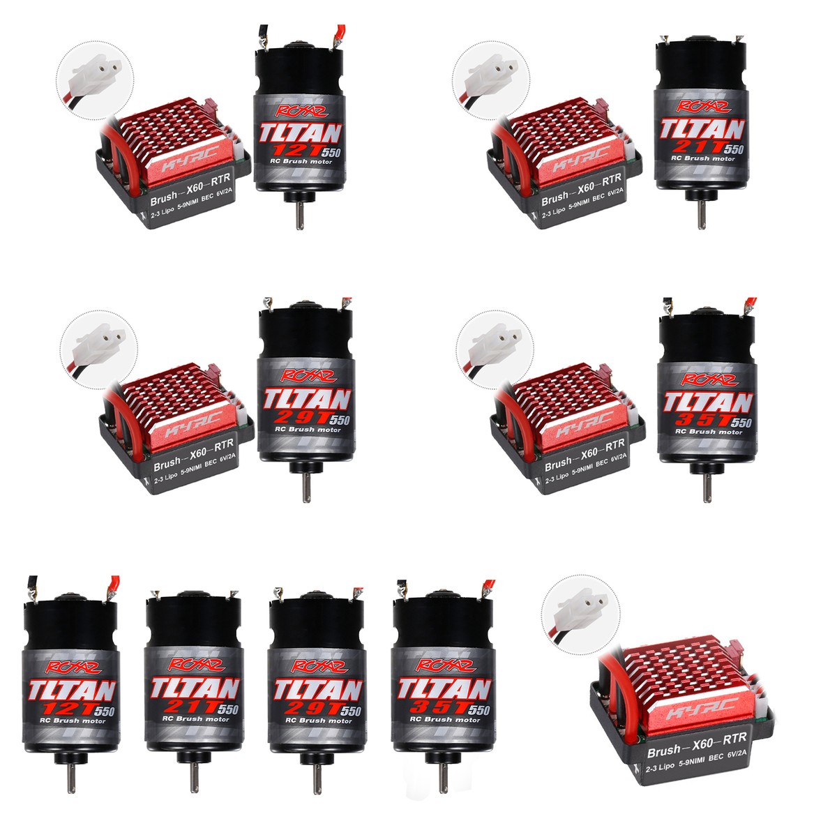 Trx4 Motor GoolRC 550 Brushed Motor With Cooling Fan - 29T, 3.175mm Shaft  For 1/10 RC Crawlers (TRX-4/6 Compatible) Kyosho Rc