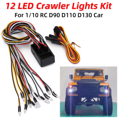 RC Car 12 LED Flash Lights Lamps for 1/10 RC Crawler D90 D110 D130 RC Car Parts