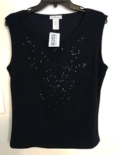 Bleeker & McDougal Womens Blouse Tank Top XL Blue Sleeveless Shirt Top USA