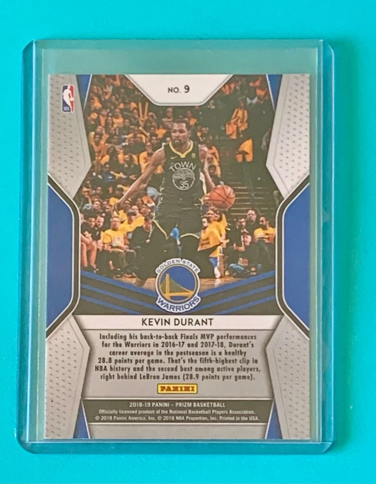 Kevin Durant 2018-19 Panini Prizm Dominance Base #9 Warriors NBA Great G - Image 4 of 4