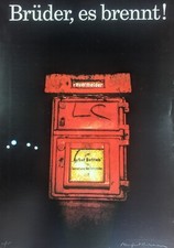 Manfred Butzmann, Brüder, es brennt!, Offsetdruck, signiert, num., 1994