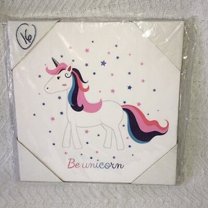 Jax & Olivia Unicorn Body Canvas Art Be Unicorn Rainbow 12" x 12" Square New