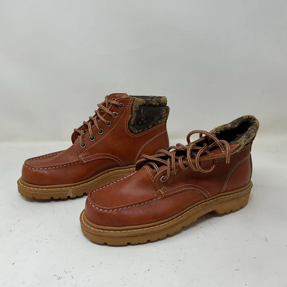 Botas Montgomery Ward vintage años 40’s-50’s cuero sin usar, puntera 738 talla 4 o para mujer 5,5 Foto 2 de 4