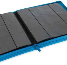 VaultX Binder NEON Blue 12 POCKET Exo-Tec Zip Binder BRAND NEW - Fast Shipping