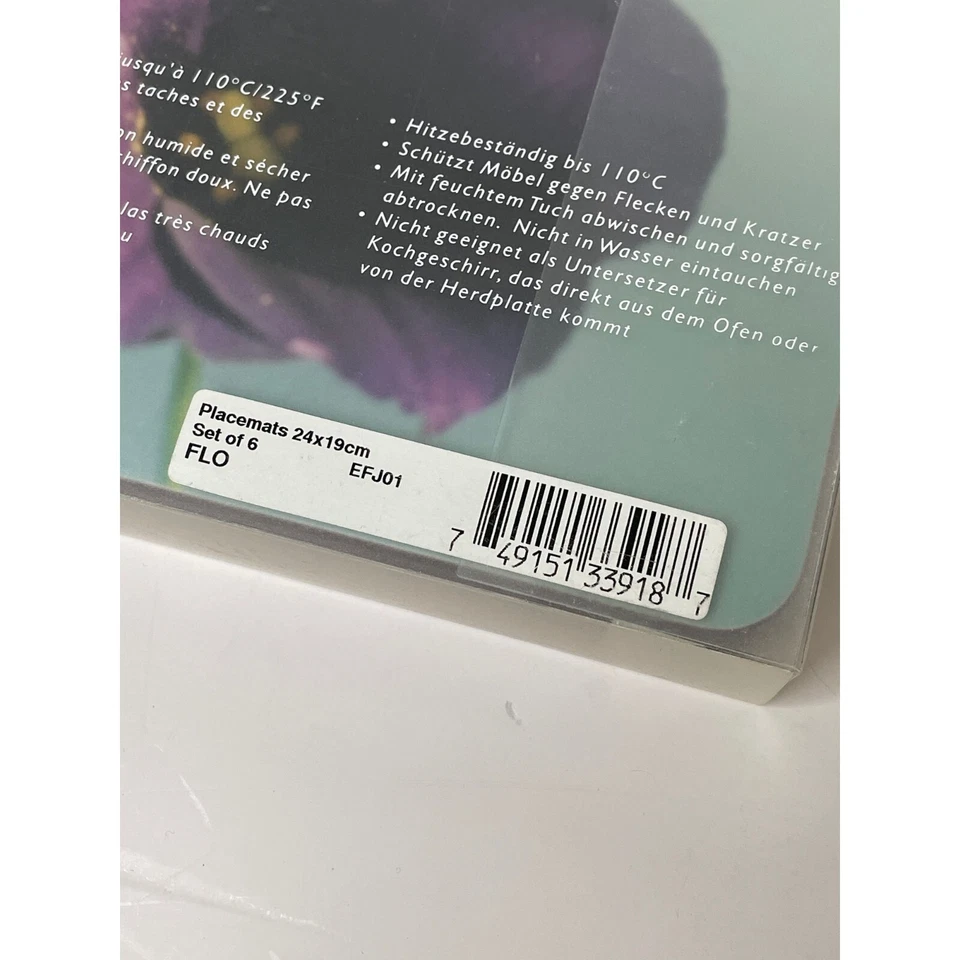 Ella Doran At Portmeirion Floral Placemats Set Of 6 Dining Room Table Setting - Image 4 of 4