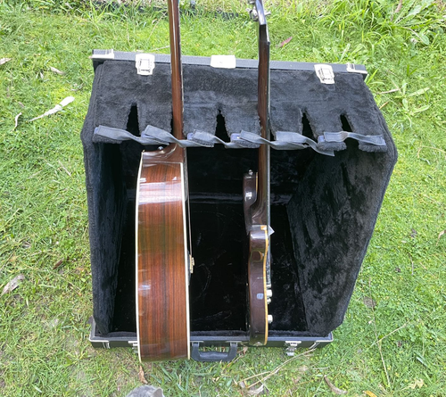5 Guitar Bass Formed Stand Rack Display Hard Case Solid Holder Stable Storage - Picture 8 of 8