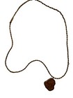 Vintage Wood Cut Medallion Necklace Powerful Healing Protection Pendant 14" Long
