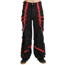Men Extreme Bondage Red Skater Gothic Punk Rocker Cyber Steampunk Biker Pant