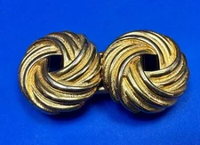 Two Piece Round Swirl Interlocking Gold Tone Belt Buckle By Douglas Paquette
