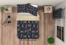 3D Tiger Floral Pattern Quilt Cover Set Duvet Cover Bedding Pillowcases