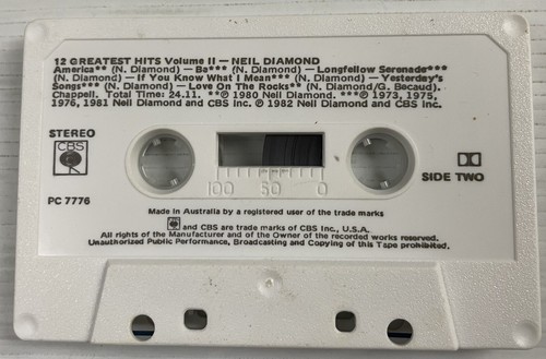 Neil Diamond 12 Greatest Hits Volume II Cassette Tape PC 7776 CBS Records 1982 - Picture 7 of 24