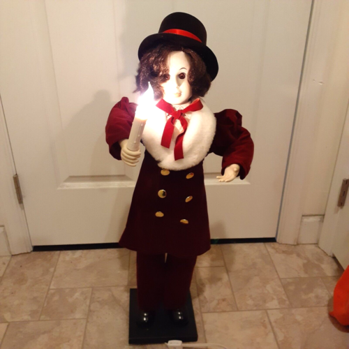 Telco Motion ettes of Christmas Boy Caroler Figure 24" With Box Animated Lighted - 第 1/9 張圖片