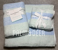 TOMMY BAHAMA HOME~BAHAMA WEEKEND STRIPED ~ 8 PC  BATH TOWEL SET~NEW!
