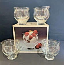 Vintage Colony Shrimp Fruit Dessert Chillers Icer & Liner Double Bowl Set Of 4