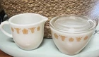 Corelle Pyrex Vintage Butterfly Gold Creamer And Sugar Bowl w Lid