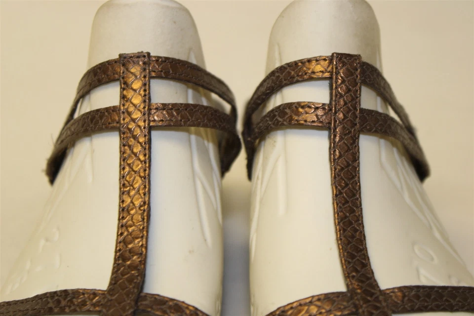 Naot Avantgarde Loop Womens Size 8 8.5 39 Bronze Snakeprint Leather Slides Shoes - Image 3 of 4