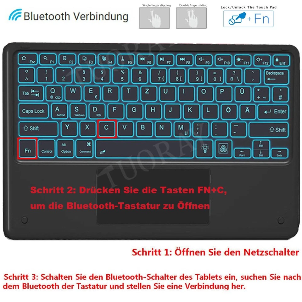 Hülle mit Tastatur für Samsung Galaxy Tab A11+ A11 Plus 5G 11" X230 X235 X236 - Bild 3 von 4
