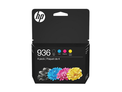 HP 936 CMYK Original Ink Cartridge 4-Pack, ~1,250 pages, 6C3Z5LN