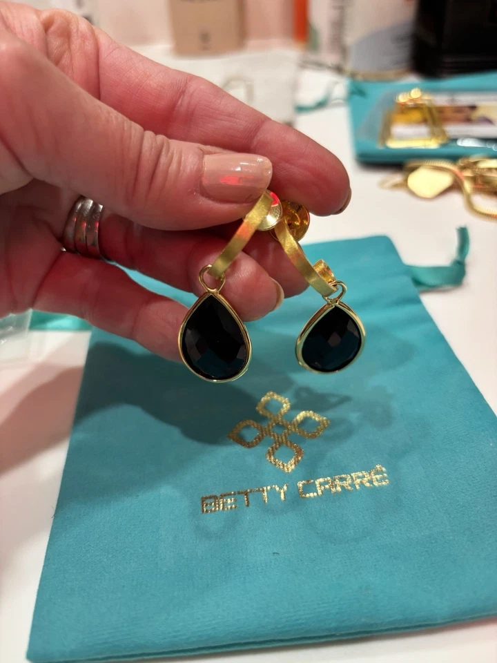 Betty Carre черный оникс и золото обручи похож на Julie Vos серьги - Изображение 3 из 4