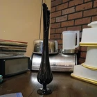 Vintage Fenton Thumbprint Pedestal Vase  black