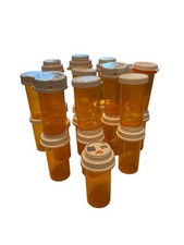 LOT OF 25 Empty Medium Prescription Bottles Amber Color