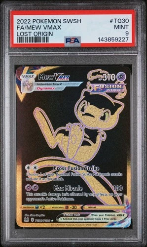 2022 POKEMON SWORD & SHIELD LOST ORIGIN #TG30 FULL ART/MEW VMAX PSA 9