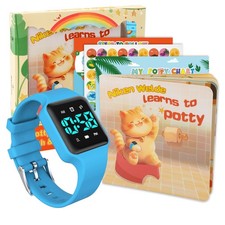 Potty Training Watch Set w/ Music  Vibration Countdown, Book, Stickers, Chart