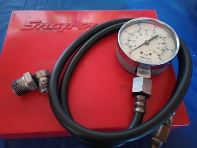 Vintage Snap On Compression Tester With Red Metal Box