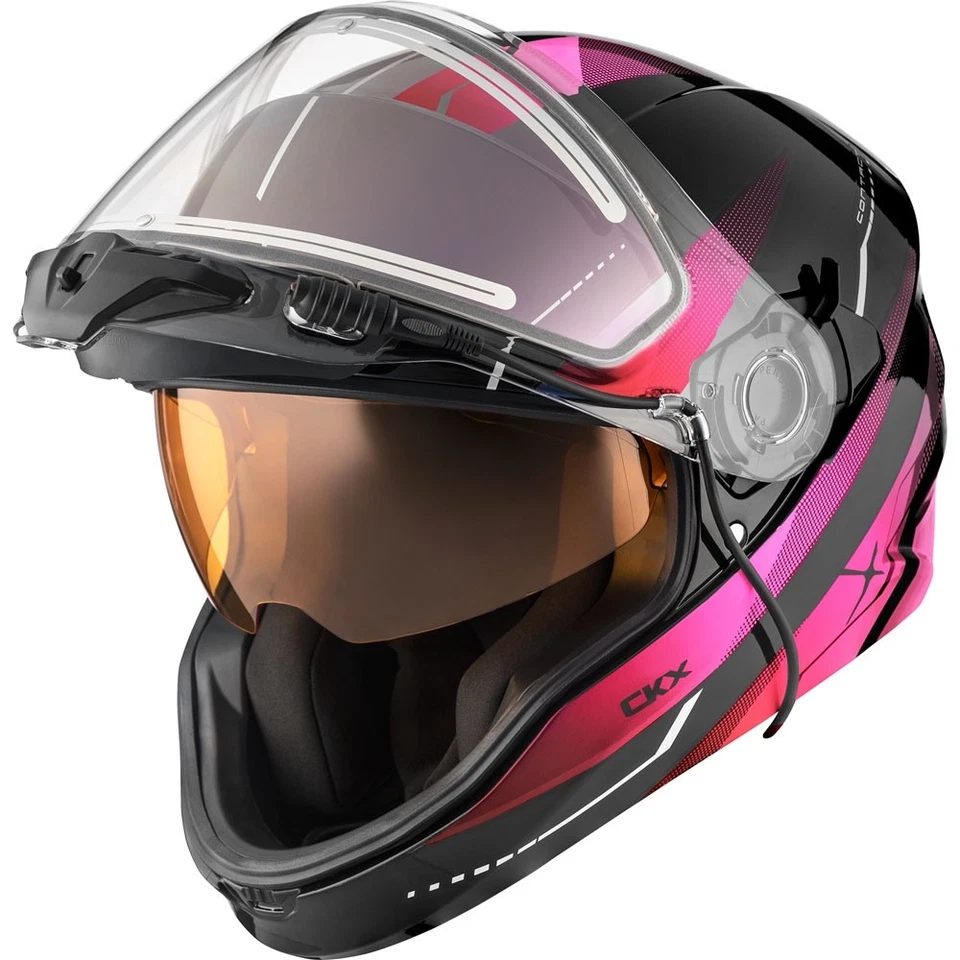 CKX Gloss Pink Contact Full Face Snowmobile Helmet Artik Electric Shield DOT Foto 2 de 4