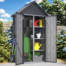 Outdoor Storage Cabinet Waterproof Vertical Tall Sheds Cabinet with Shelves