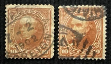 1897-1903 US 1 Random 10c Webster Stamp New Color Used, SC#283a (CV $15)