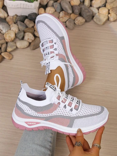 Women's Lightweight Mesh Walking Shoes Casual Breathable Lace Up Sneakers - Picture 20 of 22
