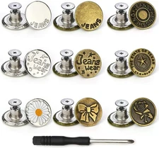 Arokimi Multicolored 17MM No-Sew Jeans Button Replacement 17MM, 