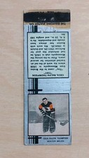 Cecil Ralph TINY THOMPSON RC ROOKIE 1933 1934 Diamond Matchbook Silver Hockey