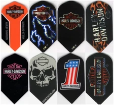 "10 PACK OF HARLEY DAVIDSON" Dart Flights: SLIM SHAPE: 10 sets