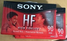 2 SONY HF 90 Normal Bias Blank Cassette Tapes - NEW SEALED Normal Bias