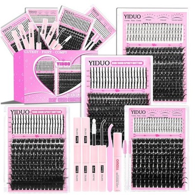 960Pcs Cluster Lashes Kit with Bond and Seal