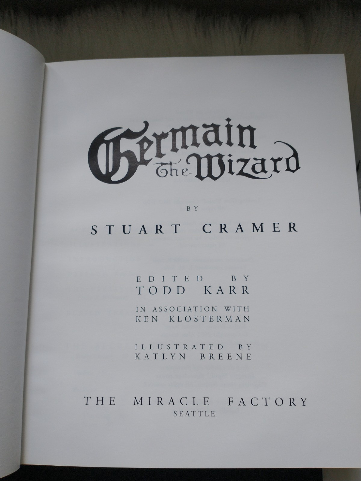 Stuart Cramer Germain the Wizard Signed Limited Edition Magic Book