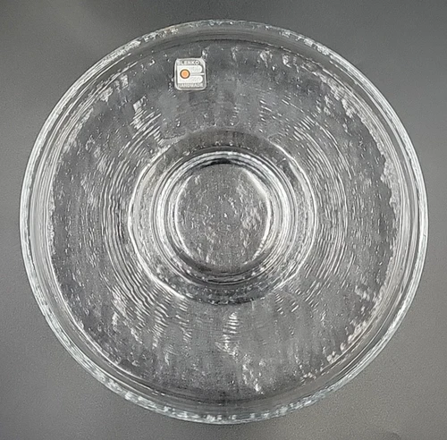 VTG Blenko Glass 789P Crystal Plate/Topper/Candle Holder AMBER VASE NOT INCLUDED