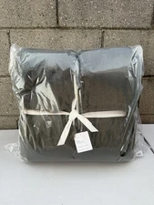 pottery barn faux fur mink throw Blanket 50x60 Loden