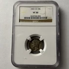 1921 D MERCURY DIME NGC VF 30 GRADED