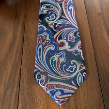 Hi-Tie Mens Silk Blue Pink Paisley Neck Tie Classic Formal 60x3.25  