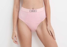 Versace Women's High Slip Bio Cotton Rib Bikini Panties Versace sz 3 US M IT 42