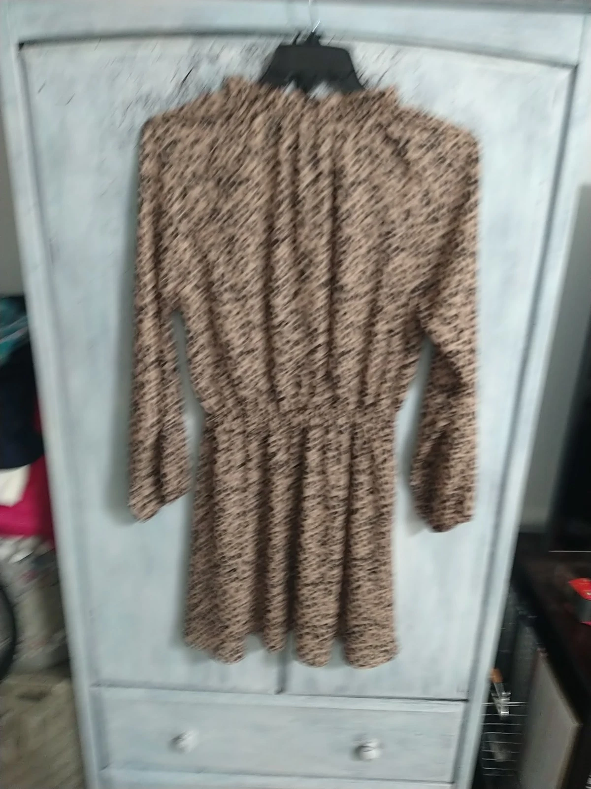 VETEMENTS Mini Abito LaRoque Y2k Boho Keopard Scollo Increspato Taglia S