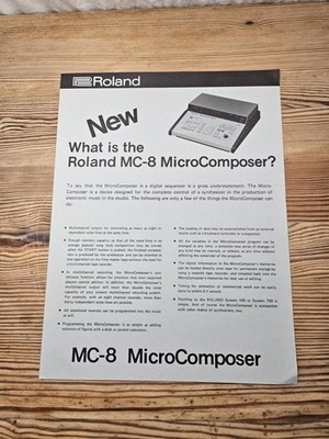 RARE VINTAGE ROLAND MC-8 MICROCOMPOSER ORIGINAL PROMO BROSCHÜRE JAPAN 1978